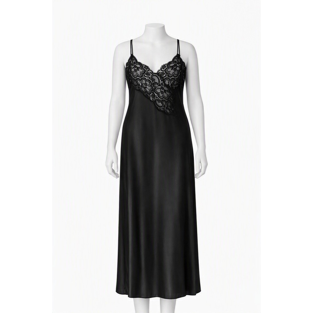 Vintage Lily of France Slip Dress S Lace Lingerie Nylon Maxi Union Made 50s USA